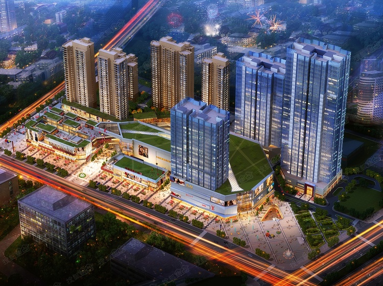珠海奥园广场鸟瞰图,现代都市活力尽显