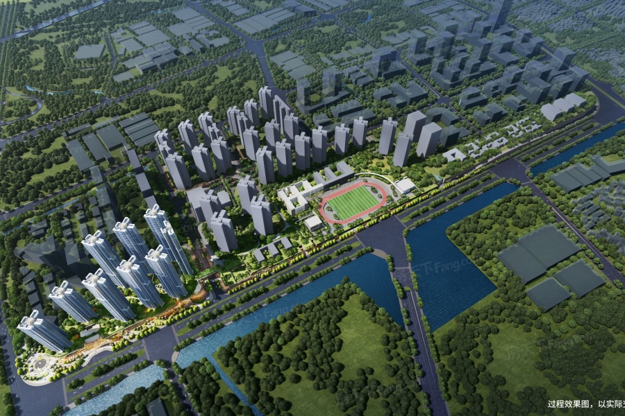 珑曜上城滨水社区效果图,低密布局与河景融合